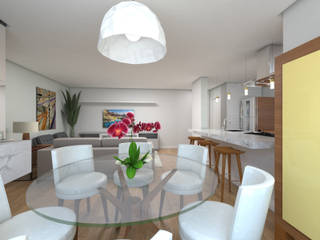 Apartamento clean e compacto, DCC by Next arquitetura DCC by Next arquitetura Salas de jantar modernas