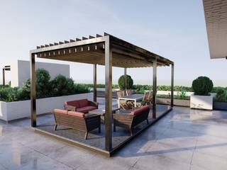 Außenvisualisierung von Roof Garten in Dubai, ESwin Architektur ESwin Architektur Moderne tuinen