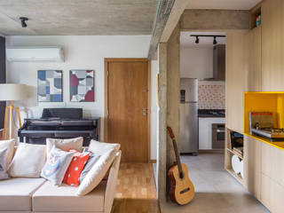Apartamento AR, Mínimo Arquitetura e Design Mínimo Arquitetura e Design Moderner Multimedia-Raum