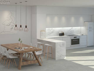 T3 Saldanha, Lagom studio Lagom studio Skandinavische Esszimmer Massivholz Weiß