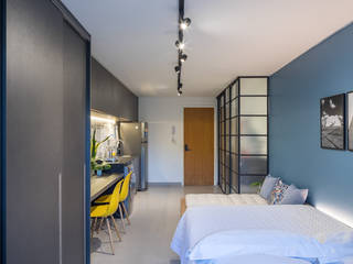 Apartamento 214, Mínimo Arquitetura e Design Mínimo Arquitetura e Design Salas multimídia modernas