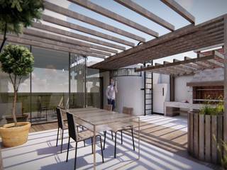 Terraza en Azotea, Architech Tacna Arquitectos e Ingenieros Architech Tacna Arquitectos e Ingenieros Hiên, sân thượng phong cách hiện đại