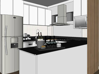 Departamento de 60 m2, Shirley Palomino Shirley Palomino Scandinavian style kitchen Chipboard White