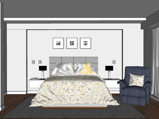 Dormitorio principal, Shirley Palomino Shirley Palomino Modern style bedroom Grey