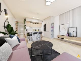 Eleganckie mieszkanie Nasze Jeżyce, atoato atoato Salon moderne