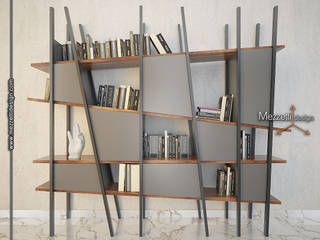 Libreria Shangai, Mezzetti design Mezzetti design Moderne Arbeitszimmer Holz Grau