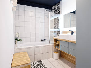 Rénovation d'un appartement avec vue à Lyon 6, Tiffany FAYOLLE Tiffany FAYOLLE Scandinavian style bathroom