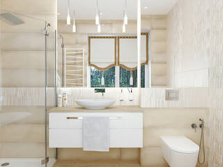 ИНТЕРЬЕР И ЭКСТЕРЬЕР ЧАСТНОГО ДОМА, 250 М², Студия дизайна ROMANIUK DESIGN Студия дизайна ROMANIUK DESIGN Phòng tắm phong cách tối giản