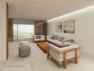 Moradia em Sesimbra, Lagom studio Lagom studio Living room Solid Wood Multicolored