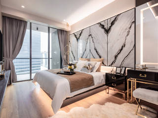 One Marina, Mr Shopper Studio Pte Ltd Mr Shopper Studio Pte Ltd Chambre moderne Marbre