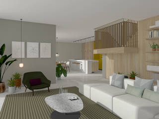 De Maasbode, Topfloor , Bergblick interieurarchitectuur Bergblick interieurarchitectuur Modern Living Room Wood Wood effect