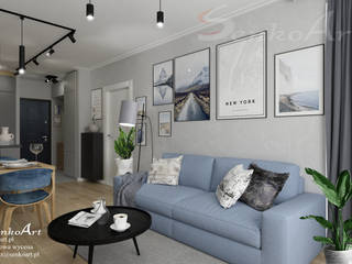 Aranżacja Salonu w Nowoczesnym Stylu w 2021 Roku , Senkoart Design Senkoart Design Moderne Wohnzimmer Blau