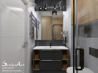 Aranżacja Łazienki 2021 - Wizualizacja 3D, Senkoart Design Senkoart Design Nowoczesna łazienka Drewno