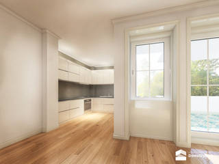 Interior Design nell'homestaging virtuale, DomuStyler DomuStyler Cucina moderna Legno Effetto legno