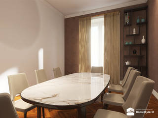 Interior Design nell'homestaging virtuale, DomuStyler DomuStyler Sala da pranzo eclettica Granito