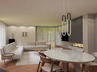 Vivenda | Santa Maria da Feira | PROJETO 3D, Angelourenzzo - Interior Design Angelourenzzo - Interior Design Salas de jantar minimalistas