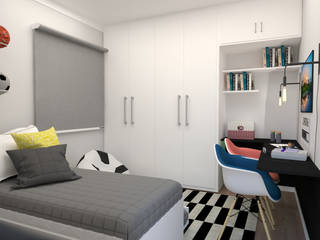 Um quarto criado para dois irmãos gamers, Giovana Fagnani Giovana Fagnani Modern Kid's Room