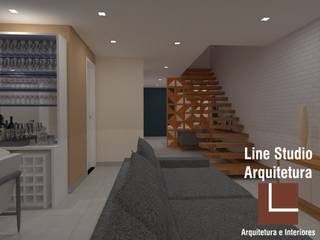 Projeto de Interiores e Arquitetura Residencial Parte 01 - Vila Ema/SP - Fevereiro/2020, Line Studio Arquitetura Line Studio Arquitetura غرفة المعيشة