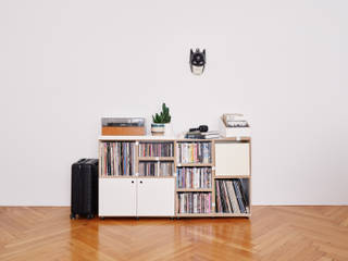 Ton­an­geben­de Schall­plat­ten­re­ga­le von stocubo , stocubo - Das modulare Regalsystem stocubo - Das modulare Regalsystem Minimalist media room