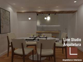 Projeto de Interiores para Apartamento - Tatuapé/SP - Abril/2020, Line Studio Arquitetura Line Studio Arquitetura غرفة السفرة
