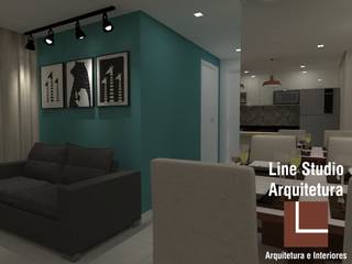 Projeto de Interiores para Apartamento - Itaquera/SP - Outubro/2020, Line Studio Arquitetura Line Studio Arquitetura غرفة المعيشة