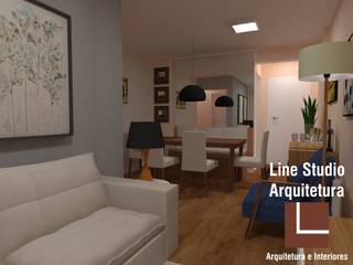 Projeto de Interiores para Apartamento - Tatuapé/SP - Novembro/2020, Line Studio Arquitetura Line Studio Arquitetura غرفة المعيشة