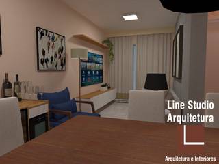 Projeto de Interiores para Apartamento - Tatuapé/SP - Novembro/2020, Line Studio Arquitetura Line Studio Arquitetura غرفة المعيشة