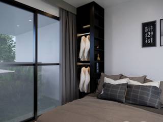 K.THARINEE , Modernize Design + Turnkey Modernize Design + Turnkey Modern Bedroom Wood Grey