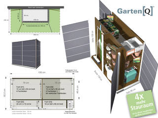 Vielseitig, platzsparend, praktisch: der Gartenschrank für Anspruchsvolle, Garten-Q GmbH Garten-Q GmbH Garden Shed