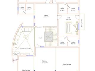 Architectural Plan Of Farm House, 24KT INTERIORS 24KT INTERIORS
