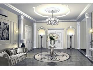 дизайн-проект интерьера дома, студия Александра Пономарева студия Александра Пономарева Classic style corridor, hallway and stairs Marble