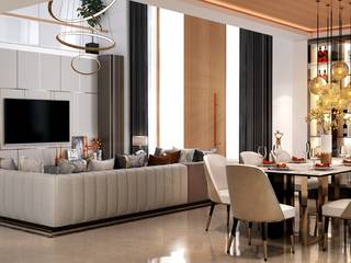 Independent Villa, HC Designs HC Designs Modern living room Concrete White Interior Design, Turnkey Projects, Home Interiors, Living Room Design