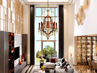 Independent Villa, HC Designs HC Designs Modern living room Concrete White