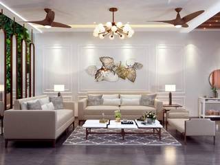 Independent House, Sector-39, Noida, Paimaish Paimaish Modern living room Wood Wood effect