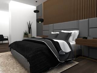 Projeto de interiores em apartamento- AM, LB ARQ_ projetos de arquitetura LB ARQ_ projetos de arquitetura Dormitorios pequeños