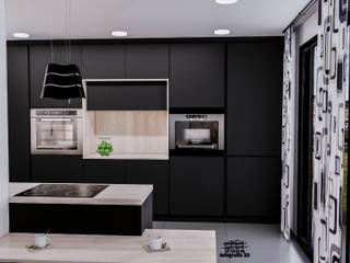 Cocina,Negra,mate, zezadesign3d zezadesign3d Кухня в стиле модерн Алюминий / Цинк