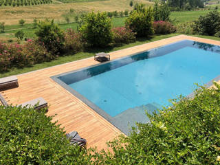 Piscina in cemento armato con RENOLIT ALKORPLAN 2000 Grigio scuro, Renolit Alkorplan Italia Renolit Alkorplan Italia Piscines à débordement Bois composite