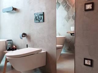 Il bagno come stanza del benessere, viemme61 viemme61 Phòng tắm phong cách mộc mạc Grey