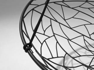 Studio Stirling Basket Collection - Minimal 21st Century Sculptural Functional Art, Tubular Steel Rust Protected and Powder Coated Hanging Chairs or Swing Seats, Studio Stirling pty (ltd) Studio Stirling pty (ltd) Сад в стиле минимализм Железо / Сталь