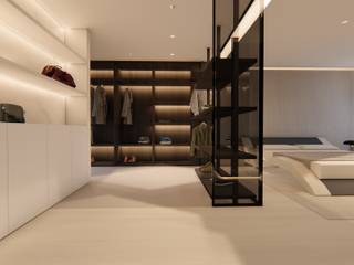 Proyecto de interiorismo en Carcaixent, Valencia, Arquitectura Sostenible e Interiorismo | a-nat Arquitectura Sostenible e Interiorismo | a-nat Minimalist style dressing rooms