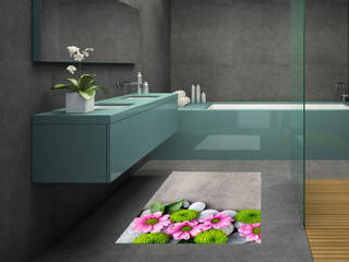 Adesivi per pavimenti effetto 3d, INTERNI & DECORI INTERNI & DECORI Bagno moderno PVC Grigio