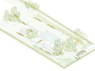 Giardino isola / Lissago VA / progetto giardino privato ongoing, OLOS ATELIER OLOS ATELIER 미니멀리스트 정원