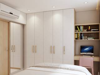 3 BHK Project at Nerul, Navi Mumbai, Ask Design and Build Ask Design and Build Modern style bedroom