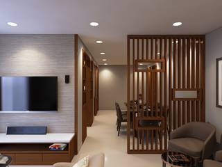 3 BHK Project at Nerul, Navi Mumbai, Ask Design and Build Ask Design and Build Living room