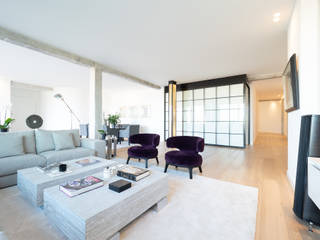 HECTÁREAS DE CASA, GOS ARCH·LAB GOS ARCH·LAB Modern living room Wood White