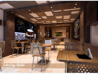 Cafeteria, مهندس معمارى حر مهندس معمارى حر Commercial spaces Gỗ-nhựa composite