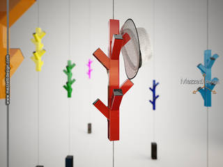 Bamboo, Mezzetti design Mezzetti design Коридор, прихожая и лестница в стиле минимализм Железо / Сталь Красный