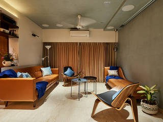" The Classic and Timeless" Home, Shweta Shetty and Associates Shweta Shetty and Associates Rustic style living room Limestone Blue