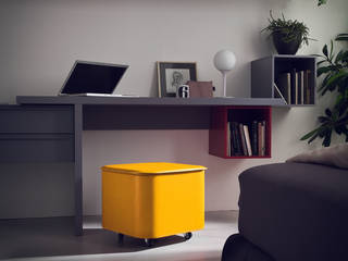 GIALLO...YELLOW, Limac Design Limac Design 모던스타일 서재 / 사무실 가죽 그레이