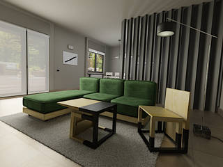 DUAL SOUL SET: Moderno e Funzionale, WoodLikeDesign WoodLikeDesign Modern living room Solid Wood Multicolored